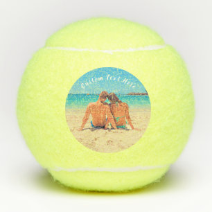 Custom Photo and Text - Your Own Design - Love Tennis Balls