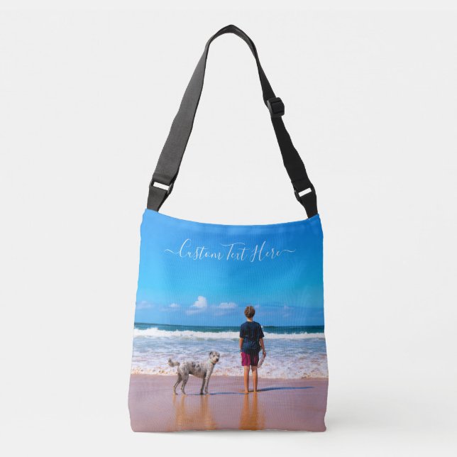 Custom Photo and Text - Your Own Design - My Dog - Crossbody Bag (Front)