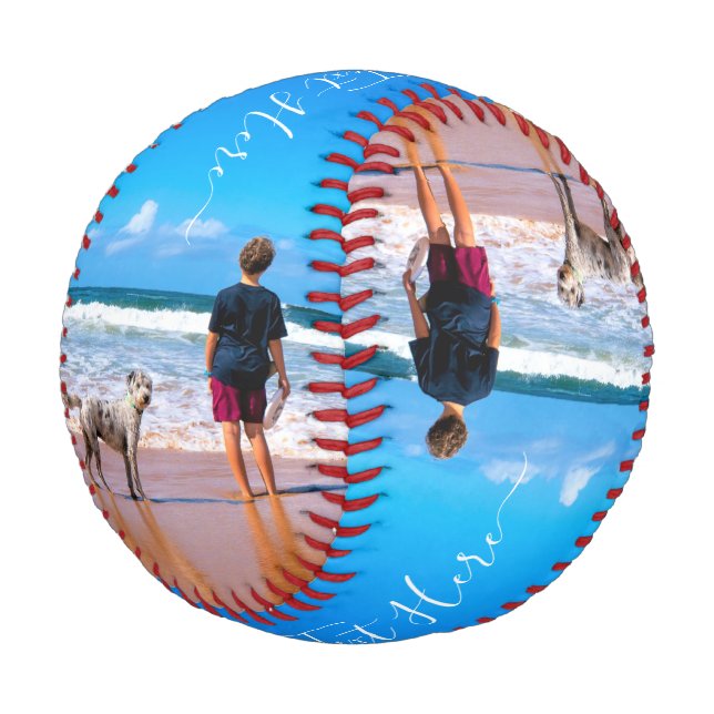 Custom Photo and Text - Your Own Design - My Pet   Baseball (Angled)