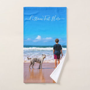 Custom Photo and Text - Your Own Design - My Pet   Bath Towel Set