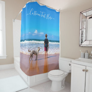 Custom Photo and Text - Your Own Design - My Pet   Shower Curtain