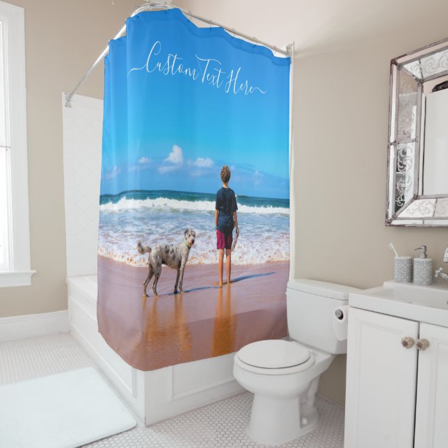 Custom Photo and Text - Your Own Design - My Pet   Shower Curtain (In Situ)