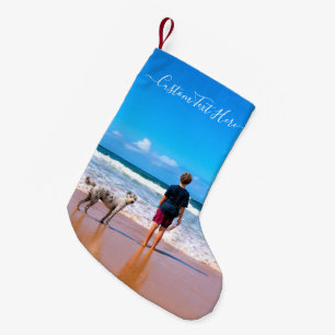 Custom Photo and Text - Your Own Design - My Pet Small Christmas Stocking