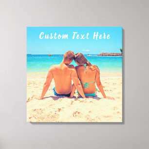 Custom Photo and Text - Your Own Design - Romantic Canvas Print