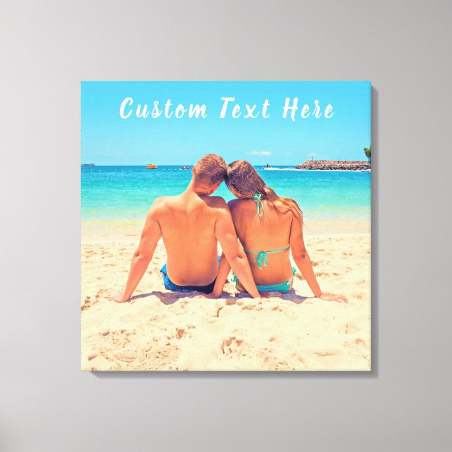 Custom Photo and Text - Your Own Design - Romantic Canvas Print (Front)