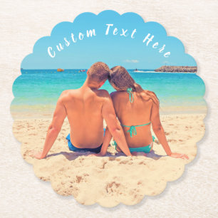 Custom Photo and Text - Your Own Design - Romantic Paper Coaster