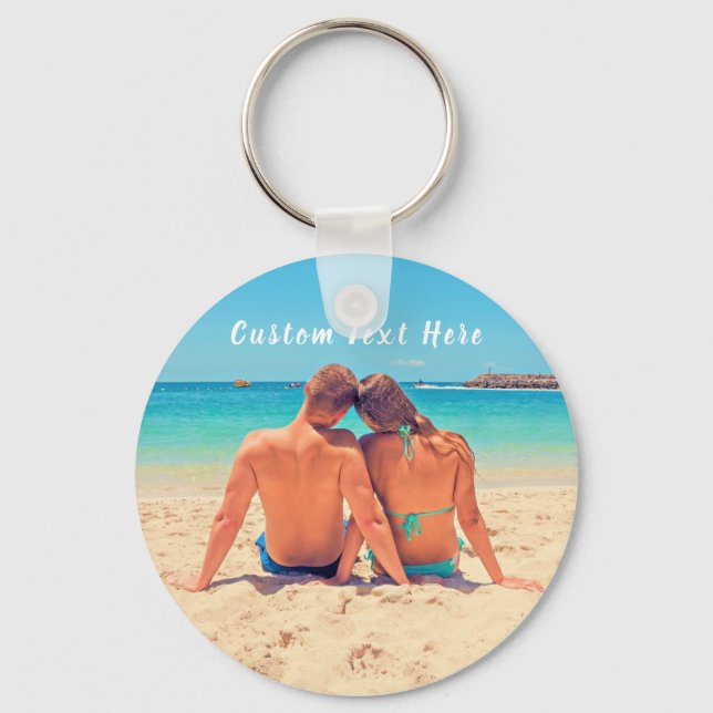 Custom Photo and Text - Your Own Design - Special  Key Ring (Front)