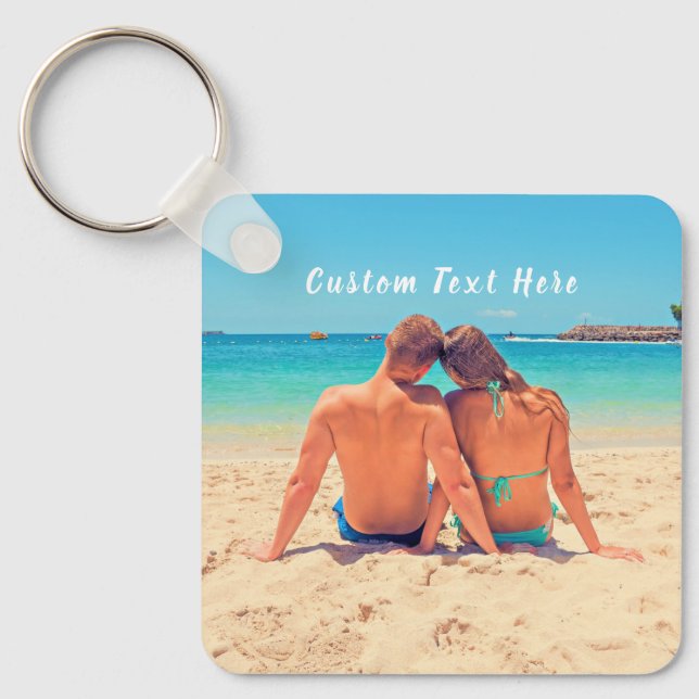 Custom Photo and Text - Your Own Design - Special Key Ring (Front)