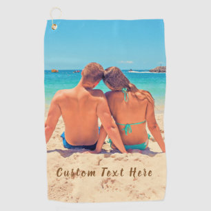Custom Photo and Text - Your Own Design - Vacation Golf Towel