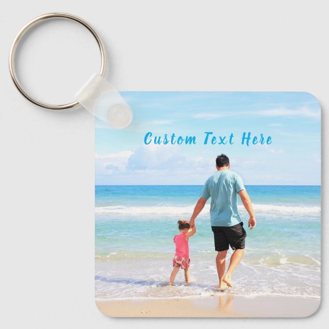 Custom Photo and Text - Your Own Design - With DAD Key Ring (Front)