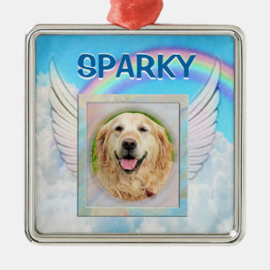 Custom Photo Angel Pet Memorial Metal Tree Decoration
