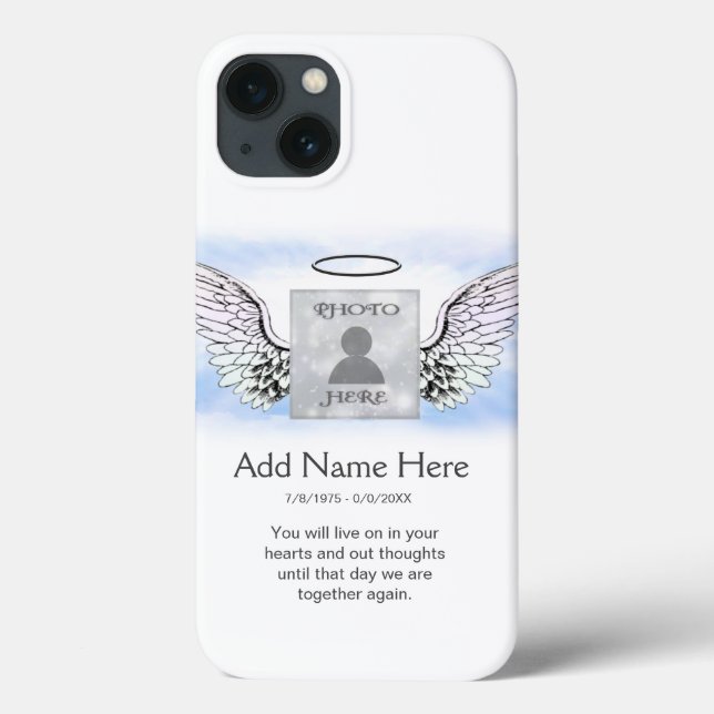 Custom Photo Angel Wings and Heart Memorial Case-M Case-Mate iPhone Case (Back)