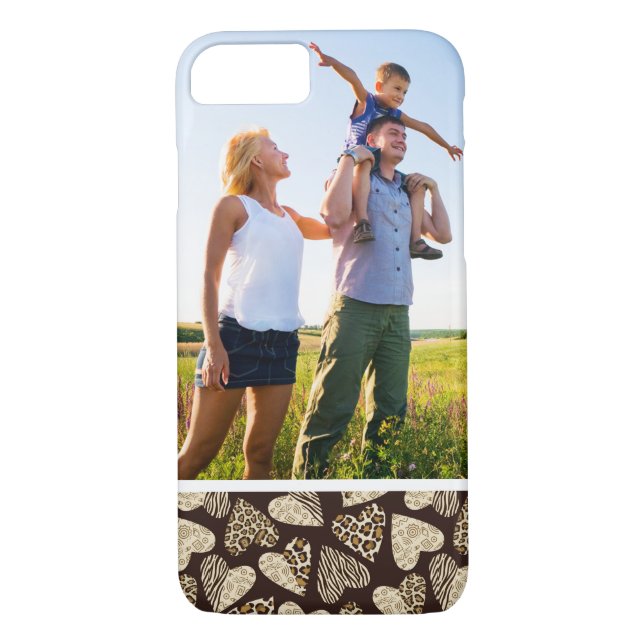 Custom Photo Animal skin with hearts Case-Mate iPhone Case (Back)