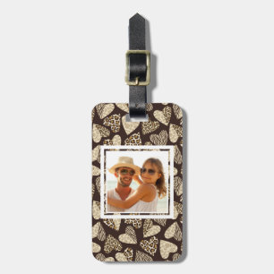 Custom Photo Animal skin with hearts Luggage Tag