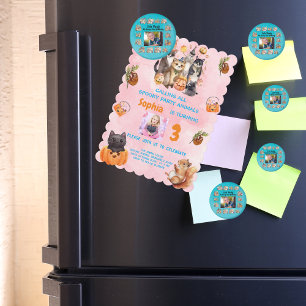 Custom Photo Animals Theme Kids Birthday Party Magnet