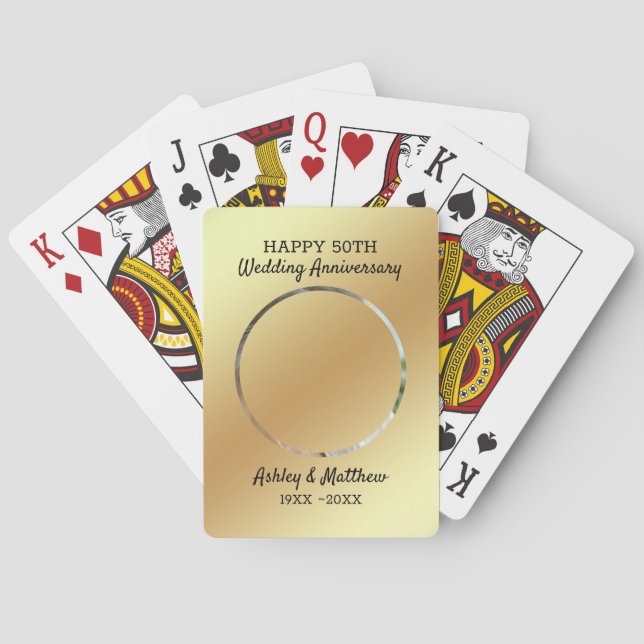 Custom Photo Anniversary Playing Cards (Back)