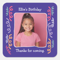 Custom Photo Any Age Birthday Party Streamers