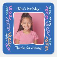 Custom Photo Any Age Birthday Party Streamers