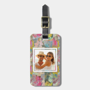 Custom Photo Art floral grunge pattern Luggage Tag