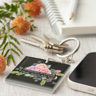 Custom Photo Art Name Monogram Quote Acrylic Rec Key Ring