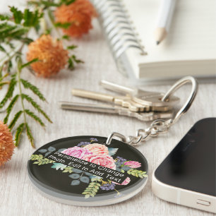 Custom Photo Art Name Monogram Quote Acrylic Round Key Ring