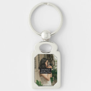 Custom Photo Art Name Monogram Quote Rectangle Key Ring