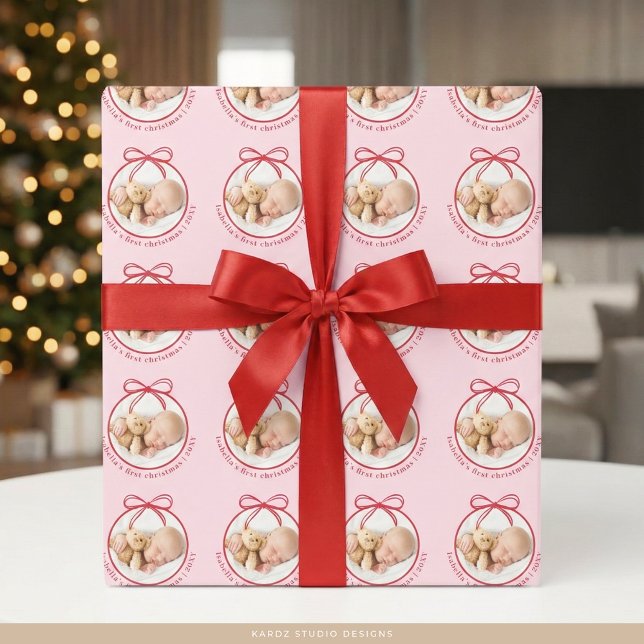 Custom Photo Baby First Christmas Wrapping Paper (Creator Uploaded)