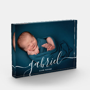 Custom Photo Baby Name Template Keepsake Plaque