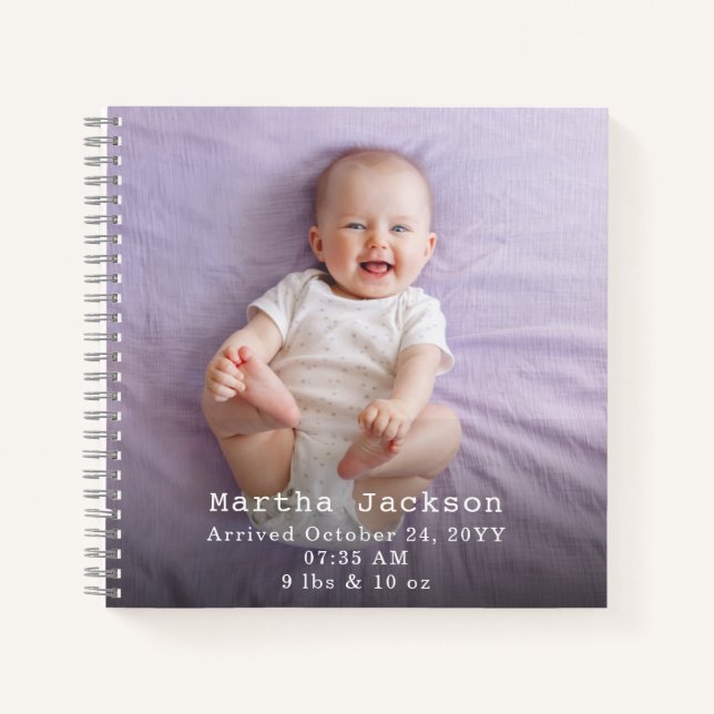 Custom Photo Baby Name Template Personalised  Notebook (Front)