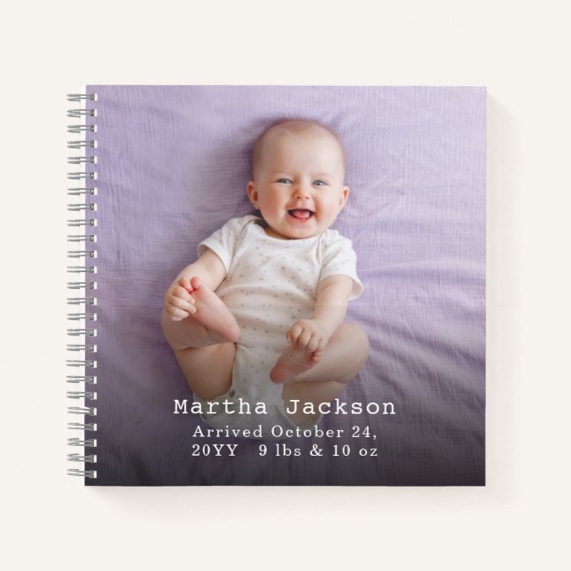 Custom Photo Baby Name Template Personalised  Notebook (Front)