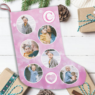 Custom Photo Baby Pink Small Christmas Stocking