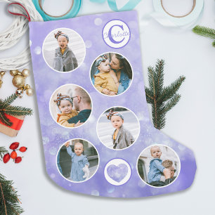 Custom Photo Baby Purple Small Christmas Stocking