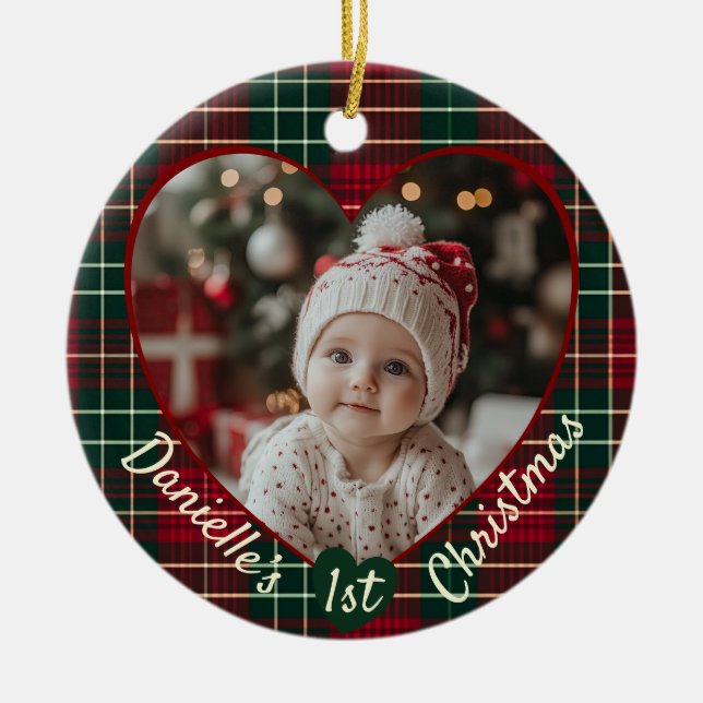 Custom Photo Baby’s First  Ceramic Tree Decoration (Front)