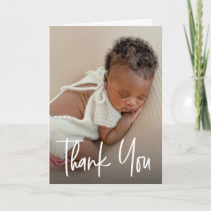 Custom Photo Baby Shower Thank you Handlettering Card