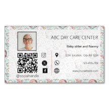 Custom Photo Baby sitting Business Card