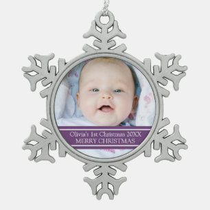 Custom Photo Baby's 1st Christmas Ornament