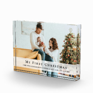 Custom Photo Baby's First Christmas Birth Stats Block