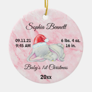 Custom Photo Baby's Girl First Christmas 2021 Ceramic Tree Decoration