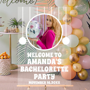 Custom Photo Bachelorette Party Welcome  Acrylic Sign