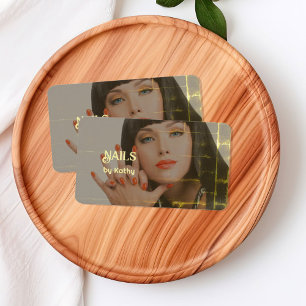 Custom Photo Background Nail Tech Business Card