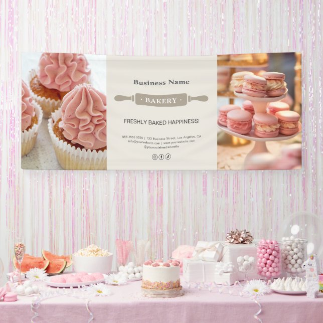 Custom Photo Bakery Rolling Pin Business Banner (Party)