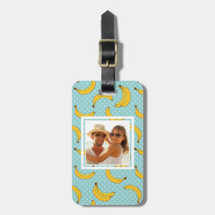 Custom Photo Bananas And Polk Dots Luggage Tag