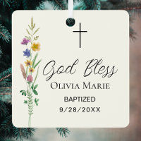 Custom Photo Baptism Wildflower Ceramic
