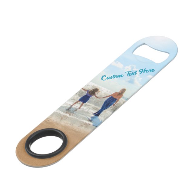 Custom Photo Bar Key Gift Your Photos and Text (Front Angled)