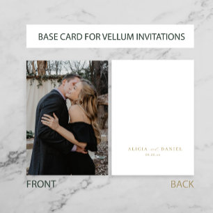 Custom photo base for vellum overlay wedding invitation