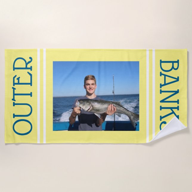 Custom photo beach towel - personalized gift (Front)