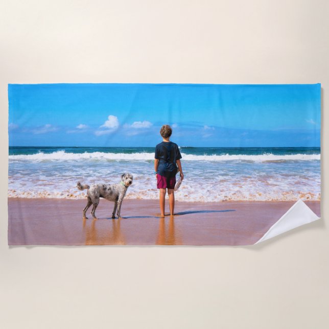 Custom Photo Beach Towel with Your Photos (Front)