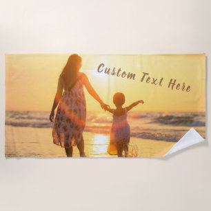 Custom Photo Beach Towel with Your Photos and Text