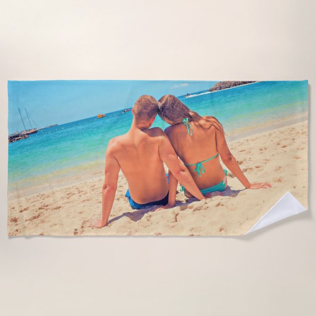 Custom Photo Beach Towel Your Design - Summer Love (Front)