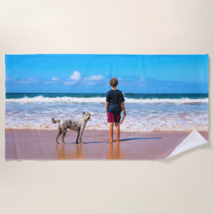 Custom Photo Beach Towel - Your Pets Design